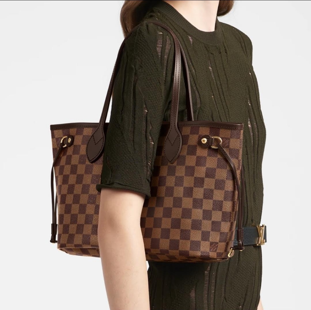 💕CLASSIC Tote Bag LOUIS VUITTON Neverfull PM Damier Ebene - Picture 2 of 16